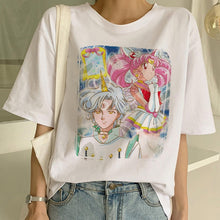 Load image into Gallery viewer, Sailor Moon Summer New Fashion T Shirt Women Harajuku Short Sleeve Fun Ulzzang T-Shirt Cute Cat Tshirt Cartoon Top Tees Female