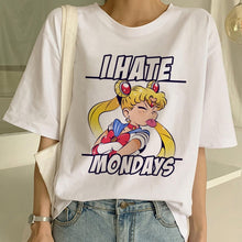 Load image into Gallery viewer, Sailor Moon Summer New Fashion T Shirt Women Harajuku Short Sleeve Fun Ulzzang T-Shirt Cute Cat Tshirt Cartoon Top Tees Female